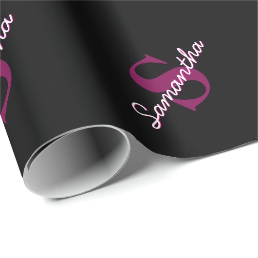 Niedliches individuell anpassbares rosa und schwar geschenkpapier (Rolleneckpunkt)