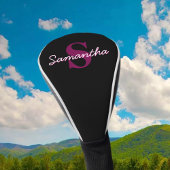 Niedliches individuell anpassbares rosa und schwar golf headcover