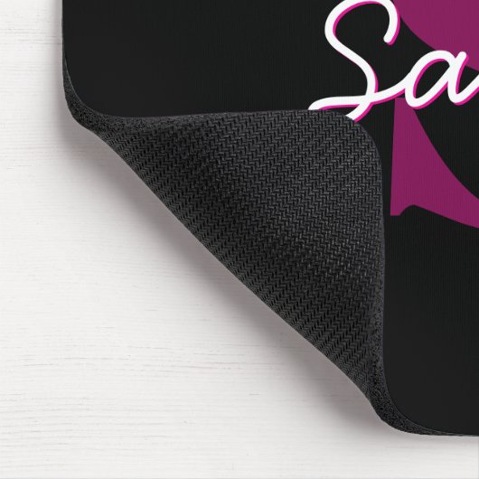 Niedliches individuell anpassbares rosa und schwar mousepad (Ecke)