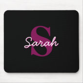 Niedliches individuell anpassbares rosa und schwar mousepad (Vorne)