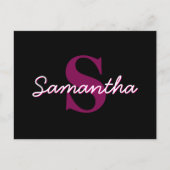 Niedliches individuell anpassbares rosa und schwar postkarte (Vorderseite)