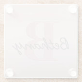 Niedliches individuell anpassbares rosafarbenes Mo Glasuntersetzer (Rückseite)