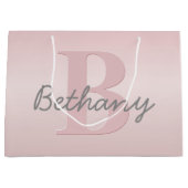 Niedliches individuell anpassbares rosafarbenes Mo Große Geschenktüte (Vorderseite)