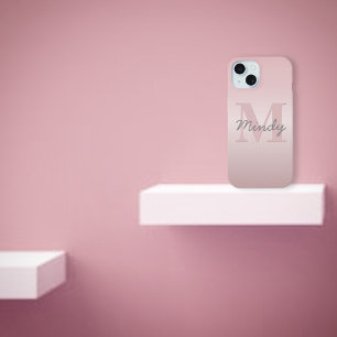 Niedliches individuell anpassbares rosafarbenes Mo iPhone 15 Hülle