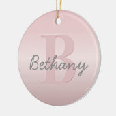 Niedliches individuell anpassbares rosafarbenes Mo Keramik Ornament (Links)