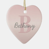 Niedliches individuell anpassbares rosafarbenes Mo Keramik Ornament (Rechts)