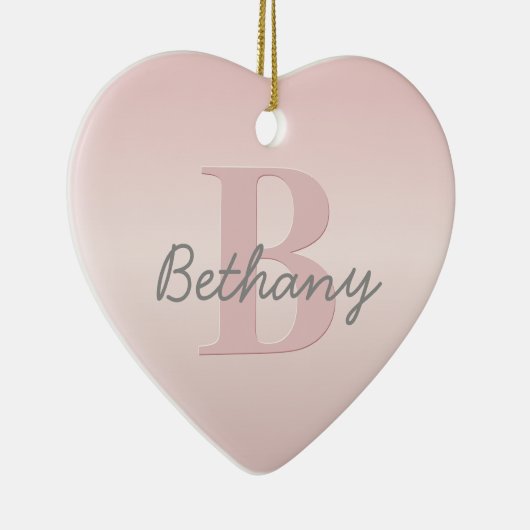 Niedliches individuell anpassbares rosafarbenes Mo Keramik Ornament (Rechts)