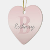 Niedliches individuell anpassbares rosafarbenes Mo Keramik Ornament (Links)