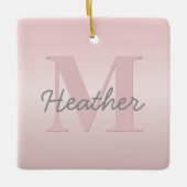 Niedliches individuell anpassbares rosafarbenes Mo Keramikornament (Vorderseite)