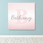 Niedliches individuell anpassbares rosafarbenes Mo Leinwanddruck (Insitu (Holzboden))