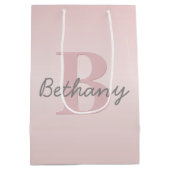 Niedliches individuell anpassbares rosafarbenes Mo Mittlere Geschenktüte (Rückseite)