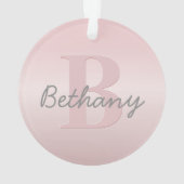 Niedliches individuell anpassbares rosafarbenes Mo Ornament (Rückseite)