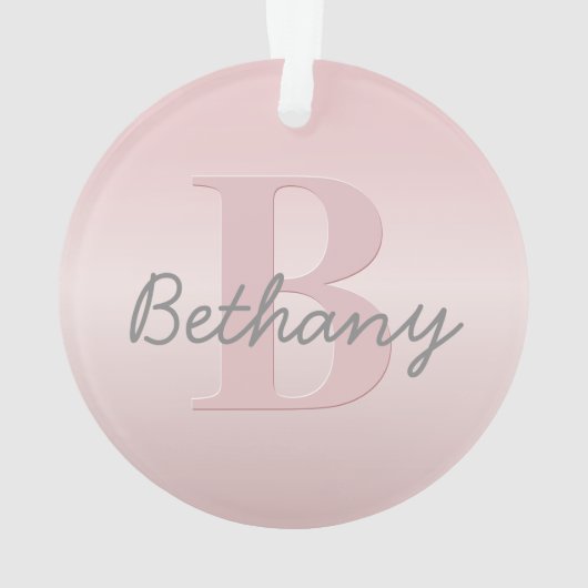Niedliches individuell anpassbares rosafarbenes Mo Ornament (Rückseite)