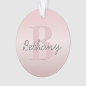 Niedliches individuell anpassbares rosafarbenes Mo Ornament (Vorderseite)