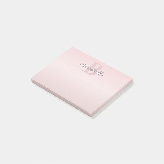 Niedliches individuell anpassbares rosafarbenes Mo Post-it Klebezettel (angewinkelt)