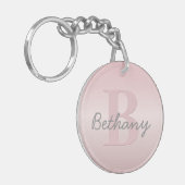 Niedliches individuell anpassbares rosafarbenes Mo Schlüsselanhänger (Vorderseite links)