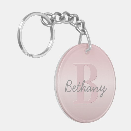 Niedliches individuell anpassbares rosafarbenes Mo Schlüsselanhänger (Vorderseite links)