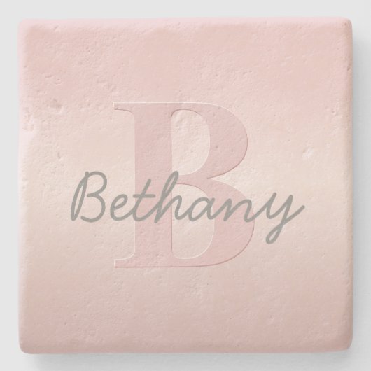 Niedliches individuell anpassbares rosafarbenes Mo Steinuntersetzer (Vorderseite)