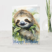 Niedliches, individuelles Watercolor-Slothdesign Karte (Vorderseite)