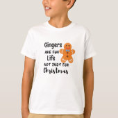 Niedliches Ingwer Cookie mit weihnachtfarbenem Tex T-Shirt (Vorderseite)