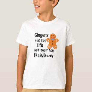 Niedliches Ingwer Cookie mit weihnachtfarbenem Tex T-Shirt