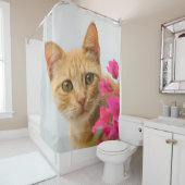 Niedliches Ingwer-Kätzchen-Porträt, Wanne Duschvorhang (Beispiel)