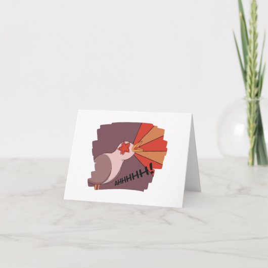 Niedliches Inhalieren von Seagull Meme Feiertagskarte (Vorderseite)