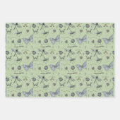 Niedliches Insekt Boho Pastels Blue Green Cream Ba Geschenkpapier Set (Vorderseite 3)