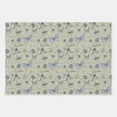 Niedliches Insekt Boho Pastels Blue Sage Cream Bab Geschenkpapier Set (Vorderseite)