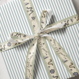 Niedliches Insekt Boho Pastels Blue Sage Cream Bab Ripsband