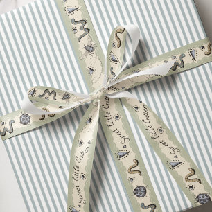 Niedliches Insekt Boho Pastels Blue Sage Cream Bab Ripsband