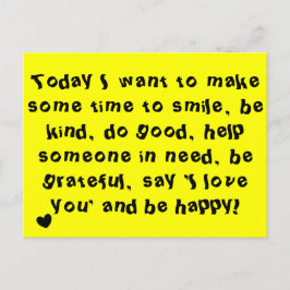 Niedliches inspirierendes Zitat gelb drucken Postkarte