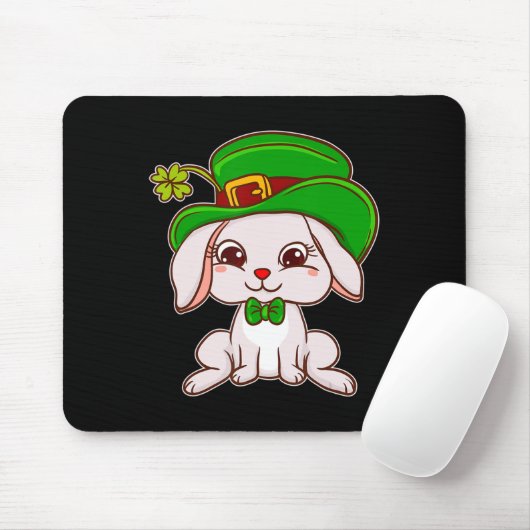 Niedliches irisches Bunny Dressed für St Patrick D Mousepad (Mit Mouse)