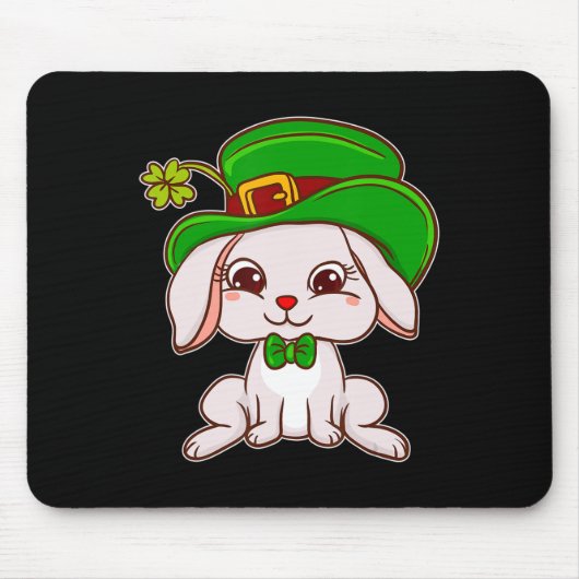 Niedliches irisches Bunny Dressed für St Patrick D Mousepad (Vorne)