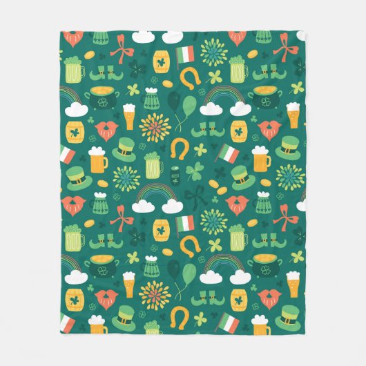 Niedliches irisches Ikonen-Muster Fleecedecke (Vorderseite)