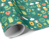 Niedliches irisches Ikonen-Muster Geschenkpapier (Rolleneckpunkt)