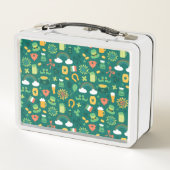 Niedliches irisches Ikonen-Muster Metall Brotdose (Rückseite)