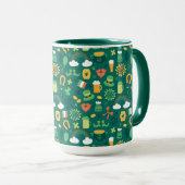 Niedliches irisches Ikonen-Muster Tasse (VorderseiteRechts)