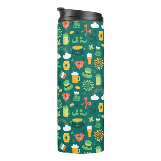 Niedliches irisches Ikonen-Muster Thermosbecher (Nach rechts gedreht)