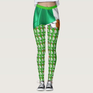 Niedliches irisches Kleeblatt Hunde Pop Mode Leggi Leggings