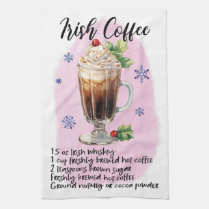 Niedliches Irish Coffee Christmas Drink Rezept Geschirrtuch