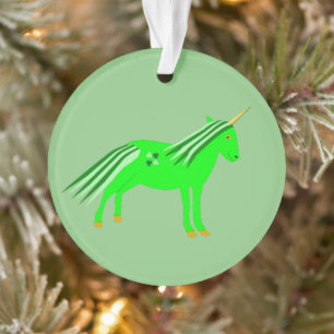 Niedliches Irish Green und Gold Unicorn Custom Ornament