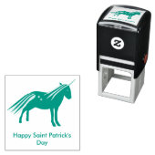 Niedliches Irish Green und Gold Unicorn Custom Permastempel (Beispiel)