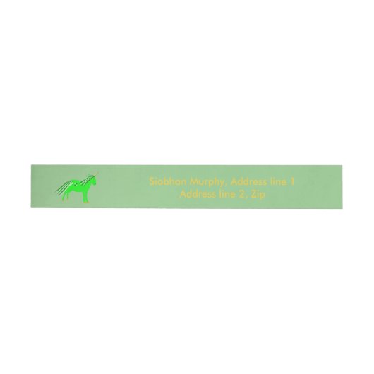 Niedliches Irish Green und Gold Unicorn Custom Rundum-Adressaufkleber (Person)