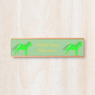 Niedliches Irish Green und Gold Unicorn Custom Türschild