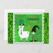 Niedliches Irish St Patrick's Day Gnome Green Klee Postkarte (Vorne/Hinten)