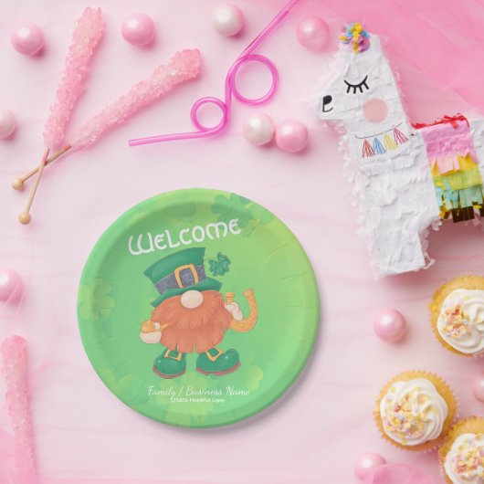 Niedliches Irish St. Patrick's Day Gnome Pappteller (Party)