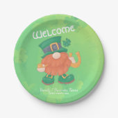 Niedliches Irish St. Patrick's Day Gnome Pappteller (Vorderseite)