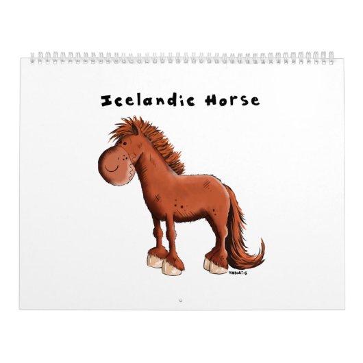 Niedliches isländisches Pferd - Pferde - Cartoon - Kalender (Titelbild)