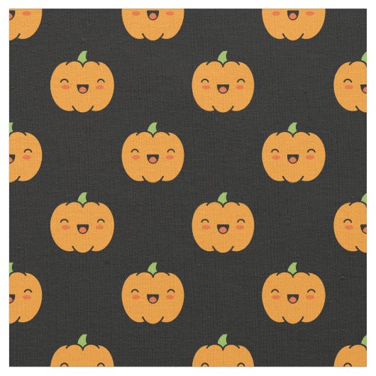 Niedliches Jack-O-Lantern-Kürbismuster Stoff (Nahaufnahme)